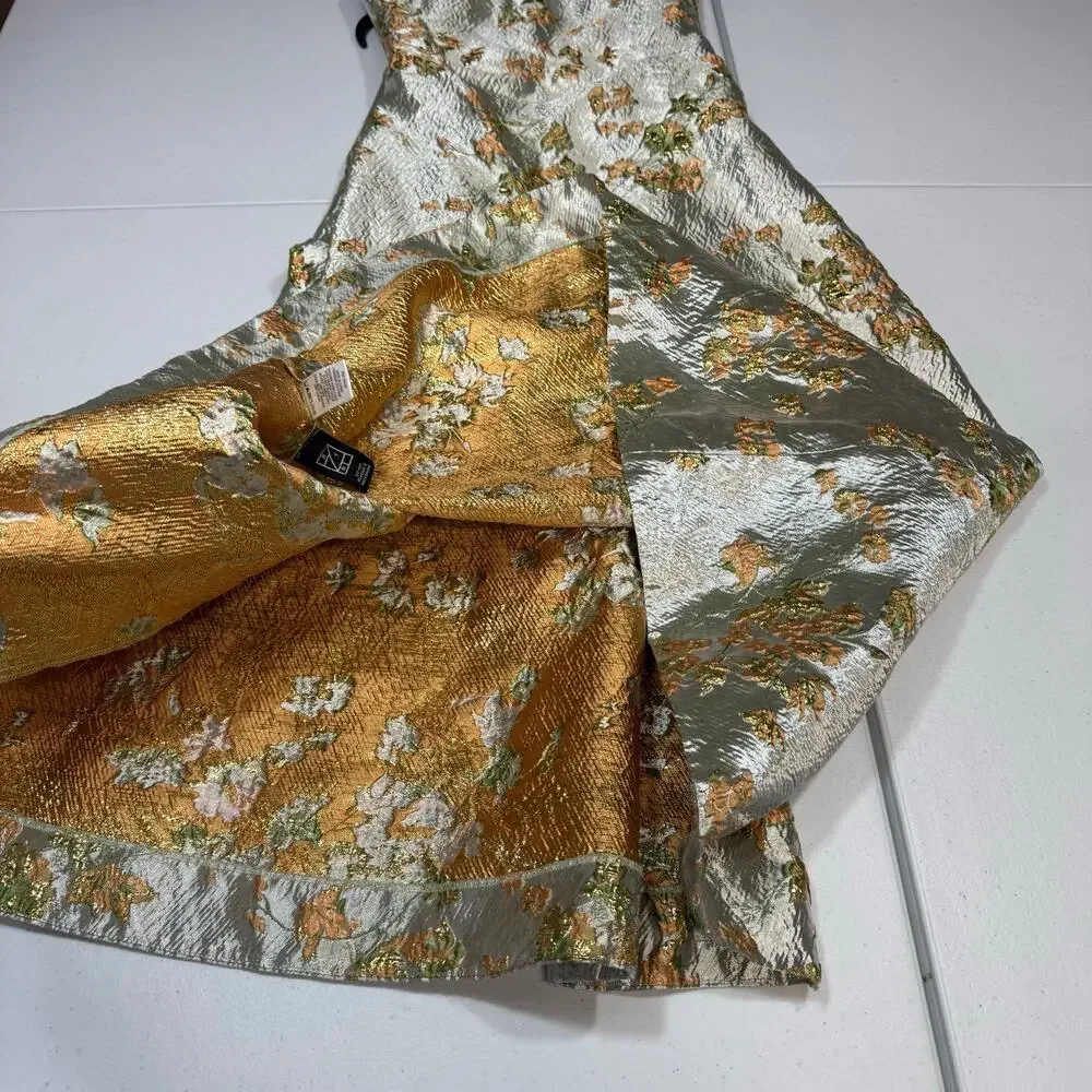 Staud Kennedy jacquard metalic floral midi dress Size 0 - Picture 9 of 12